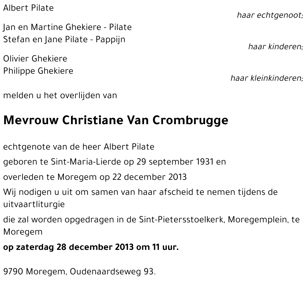 Christiane Van Crombrugge