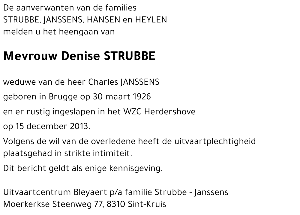 Denise STRUBBE