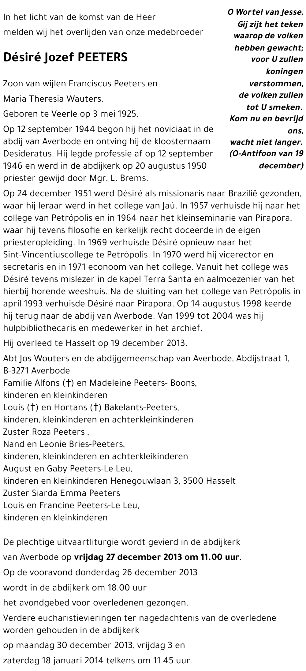 Désiré Jozef PEETERS