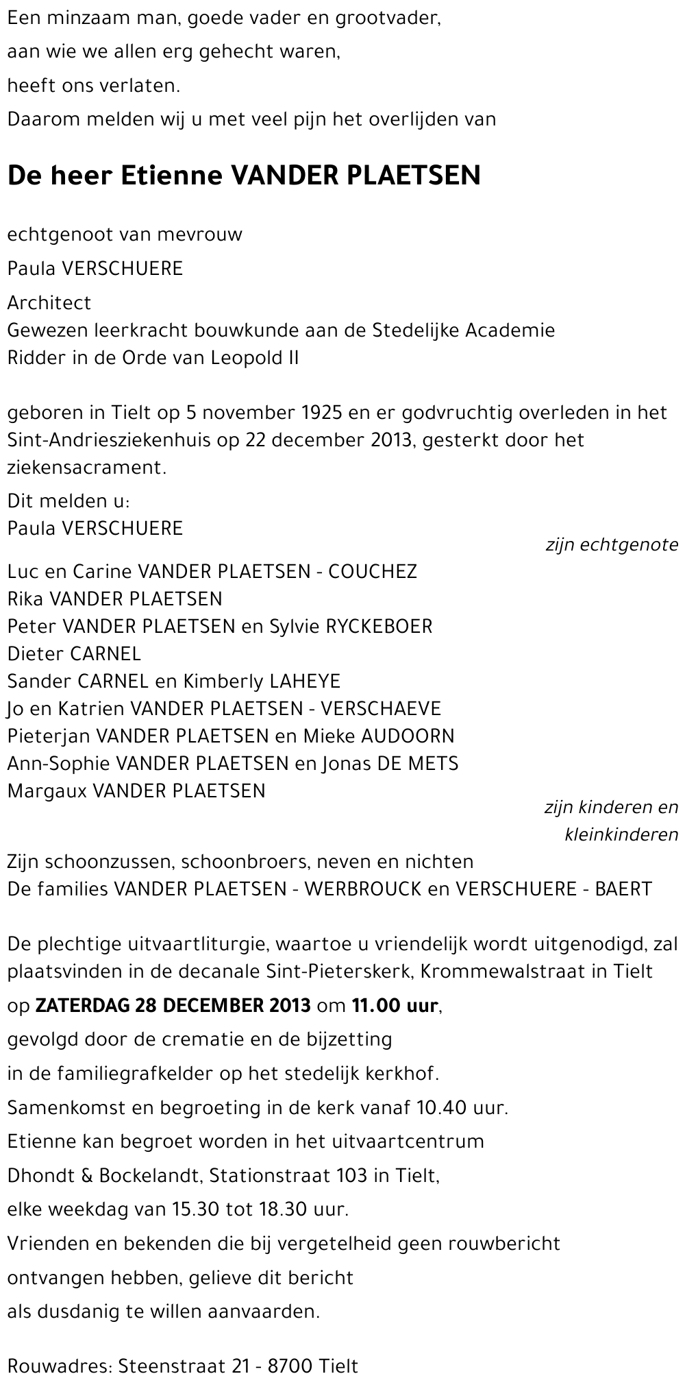 Etienne VANDER PLAETSEN