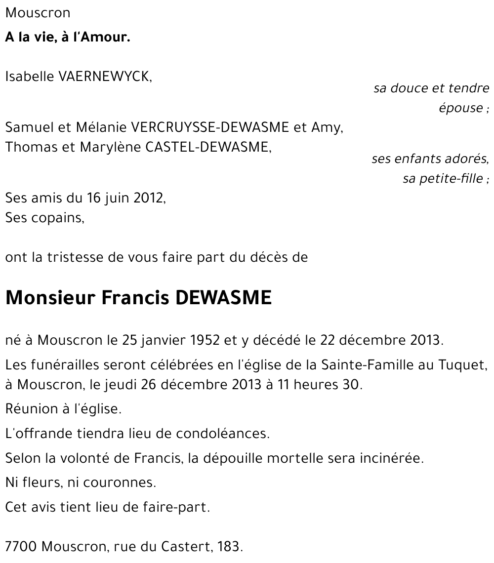 Francis DEWASME