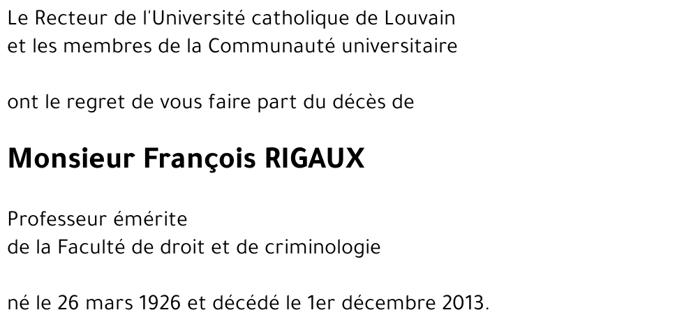 François RIGAUX