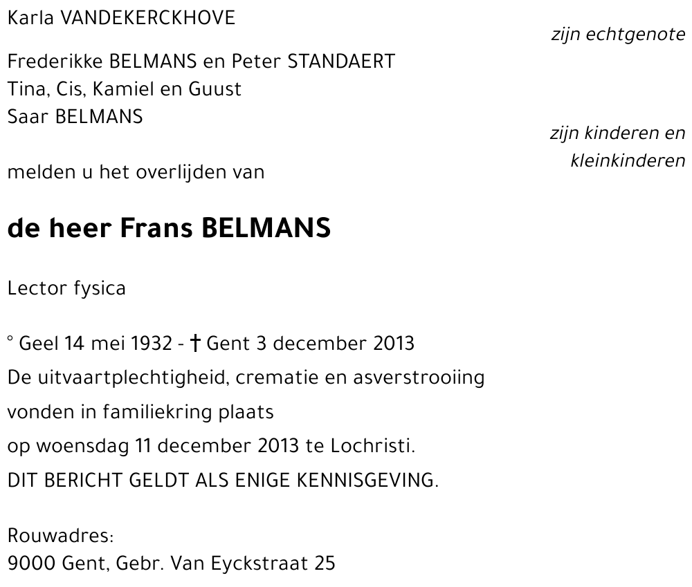 Frans BELMANS