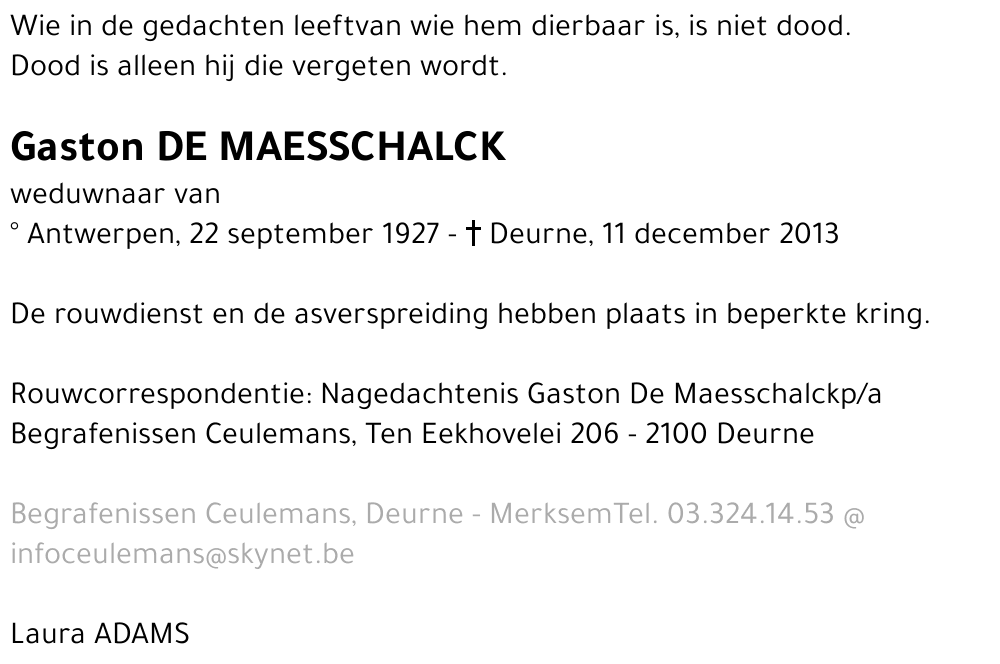 Gaston De Maesschalck