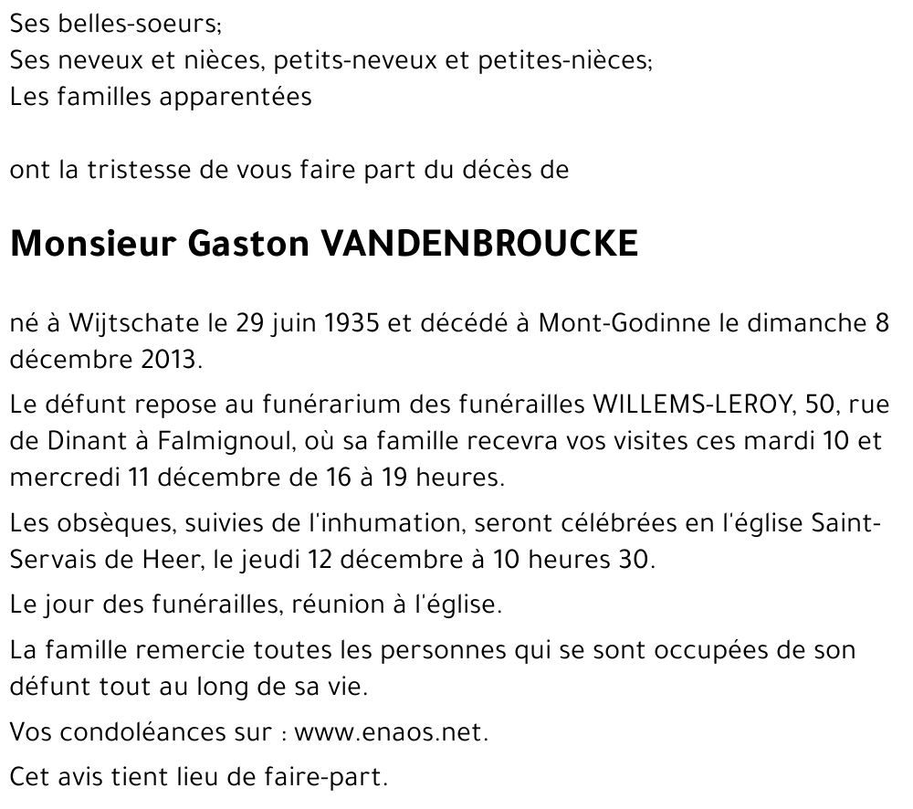 Gaston VANDENBROUCKE