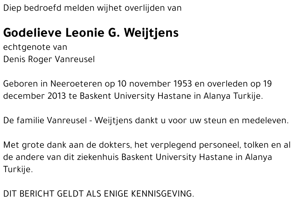 Godelieve Leonie G. Weijtjens