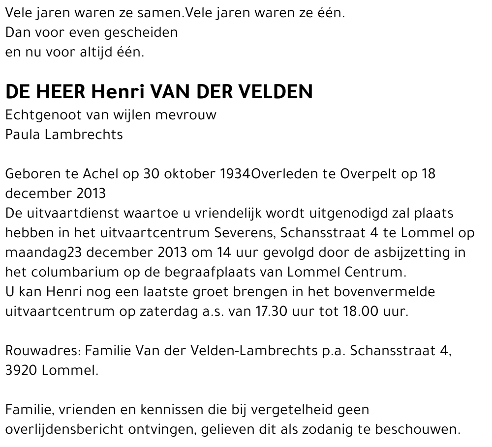 Henri Van der Velden