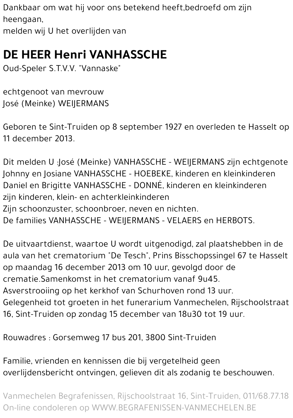 Henri Vanhassche