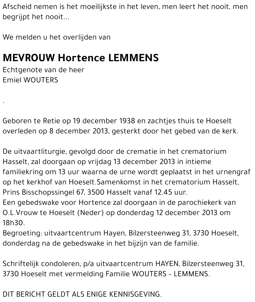 Hortence LEMMENS