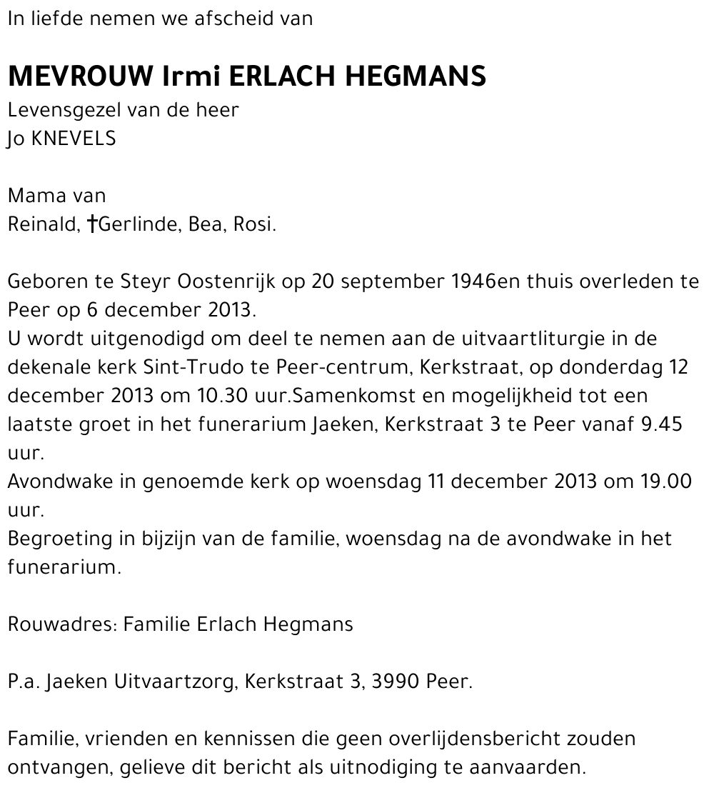 Irmi ERLACH HEGMANS