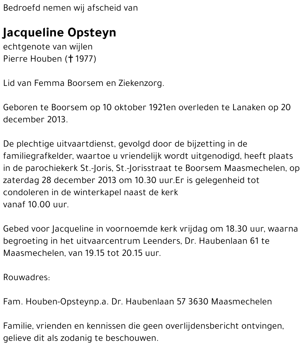 Jacqueline Opsteyn