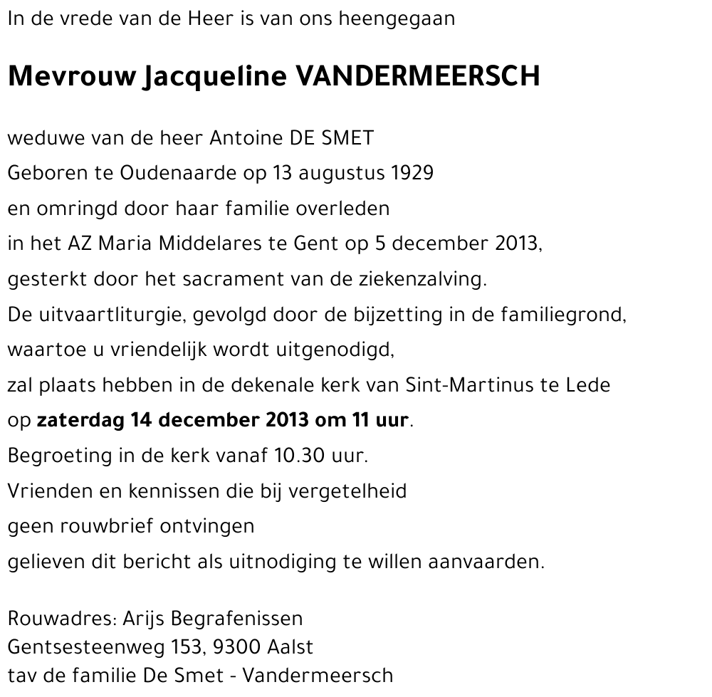 Jacqueline VANDERMEERSCH