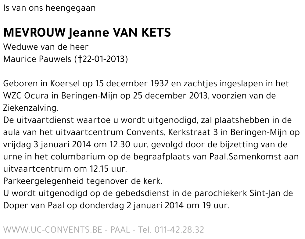 Jeanne Van Kets