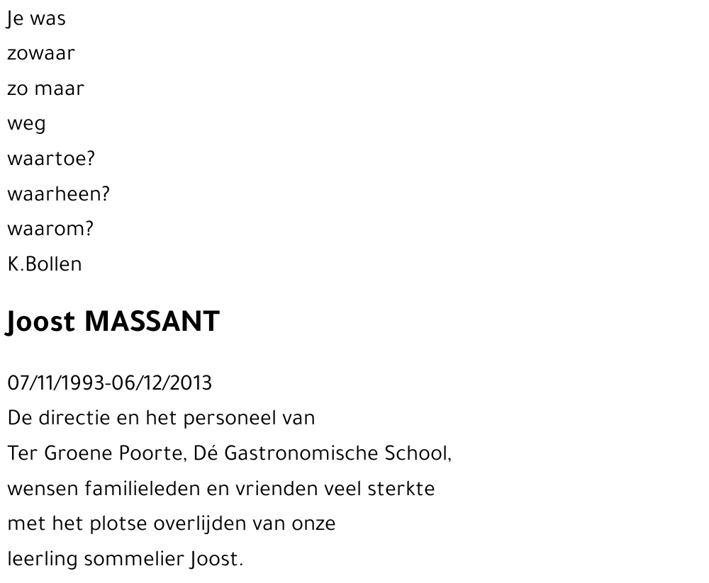 Joost MASSANT