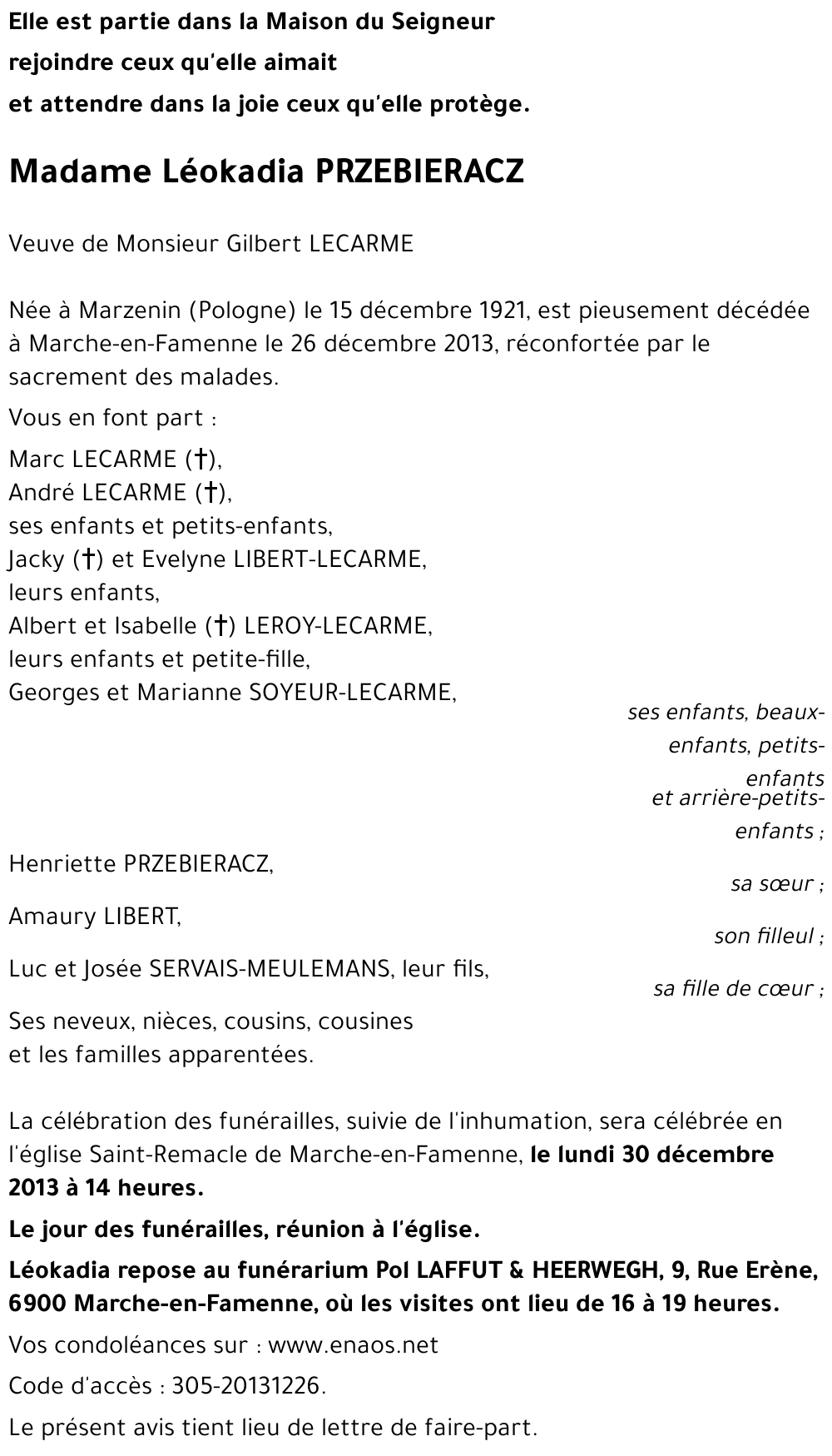 Léokadia PRZEBIERACZ