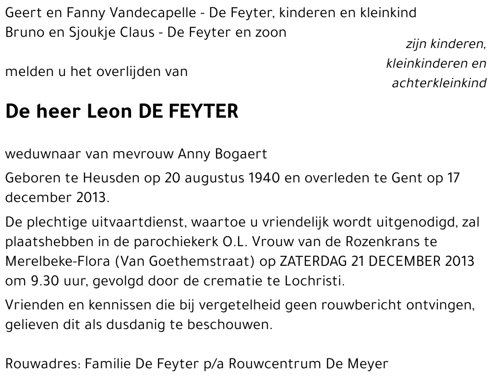 Leon De Feyter