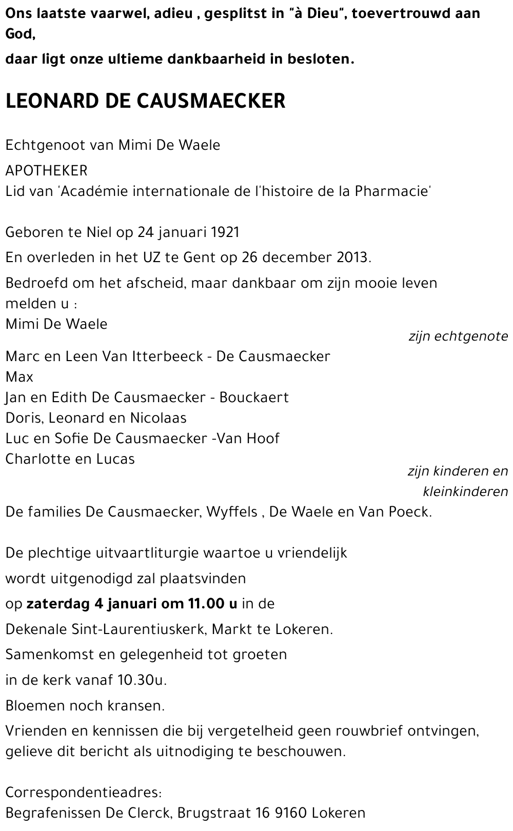 Leonard DE CAUSEMAECKER