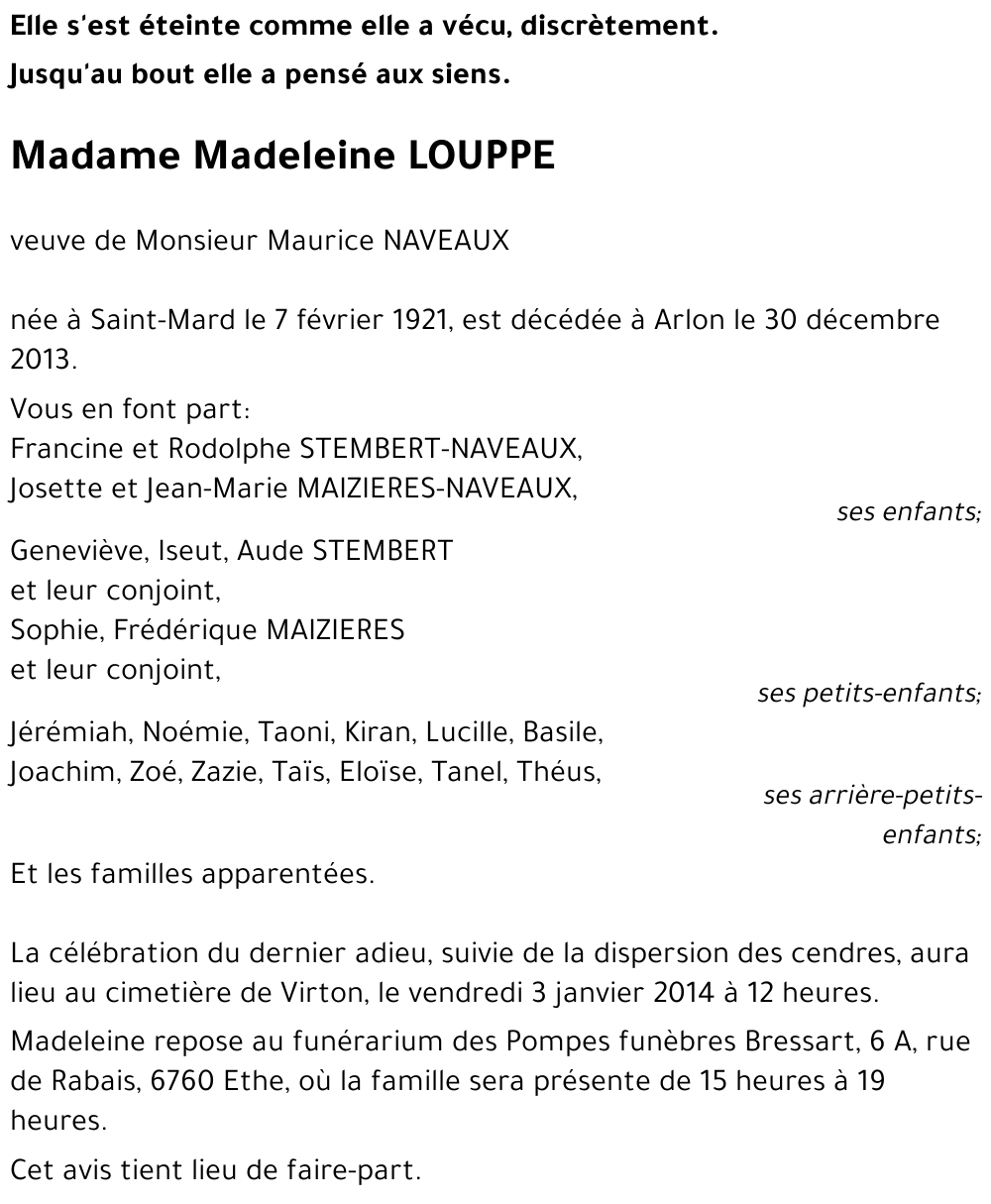 Madeleine LOUPPE