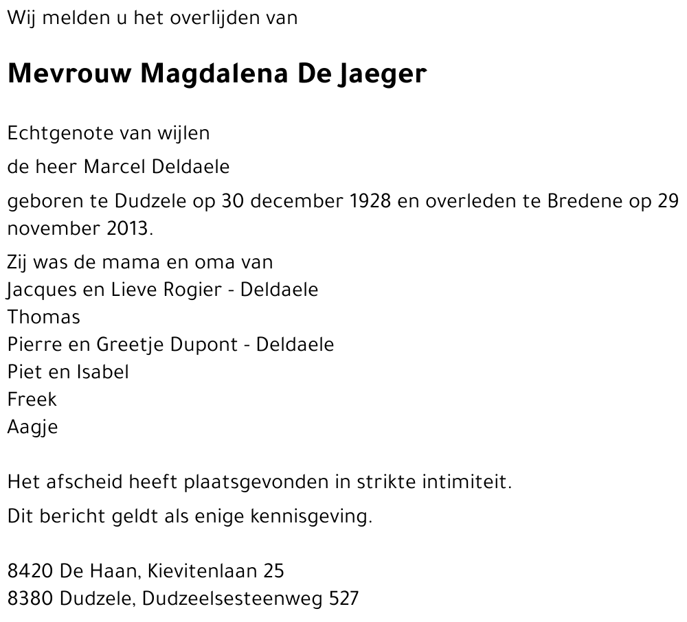 Magdalena De Jaeger