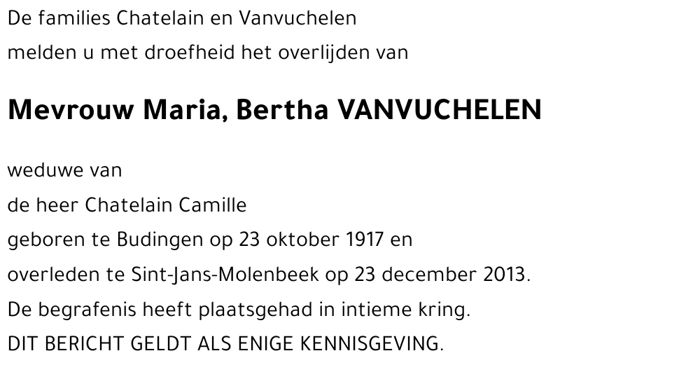 Maria, Bertha VANVUCHELEN