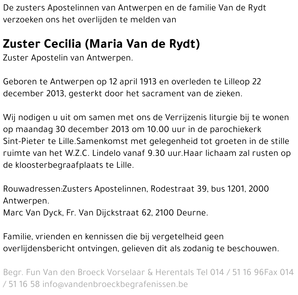 Maria Van de Rydt