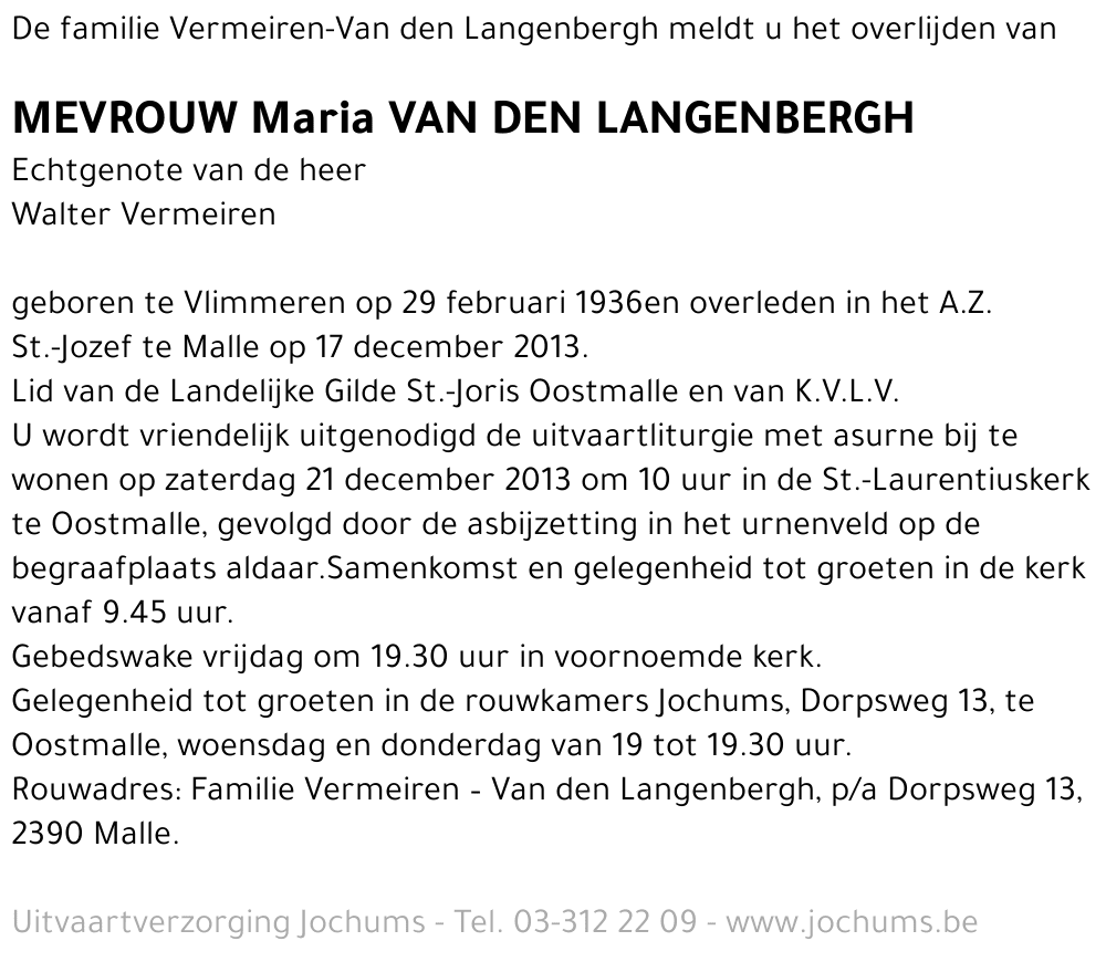 Maria Van den Langenbergh