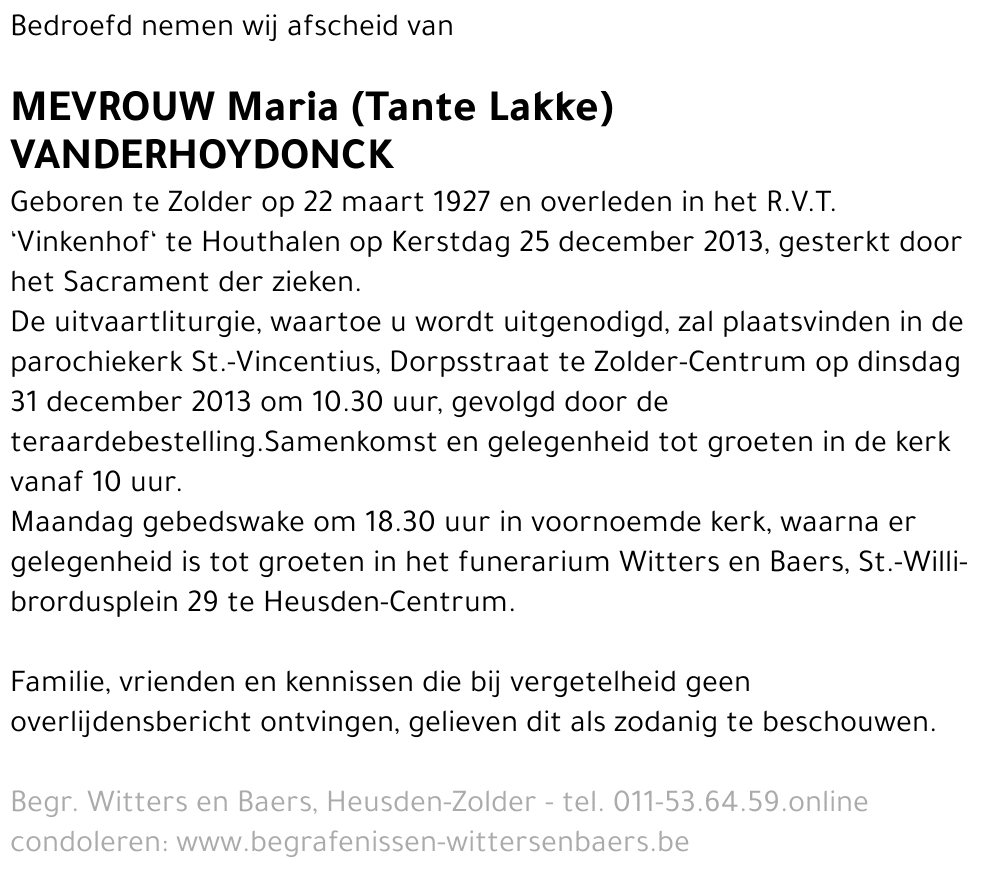 Maria Vanderhoydonck