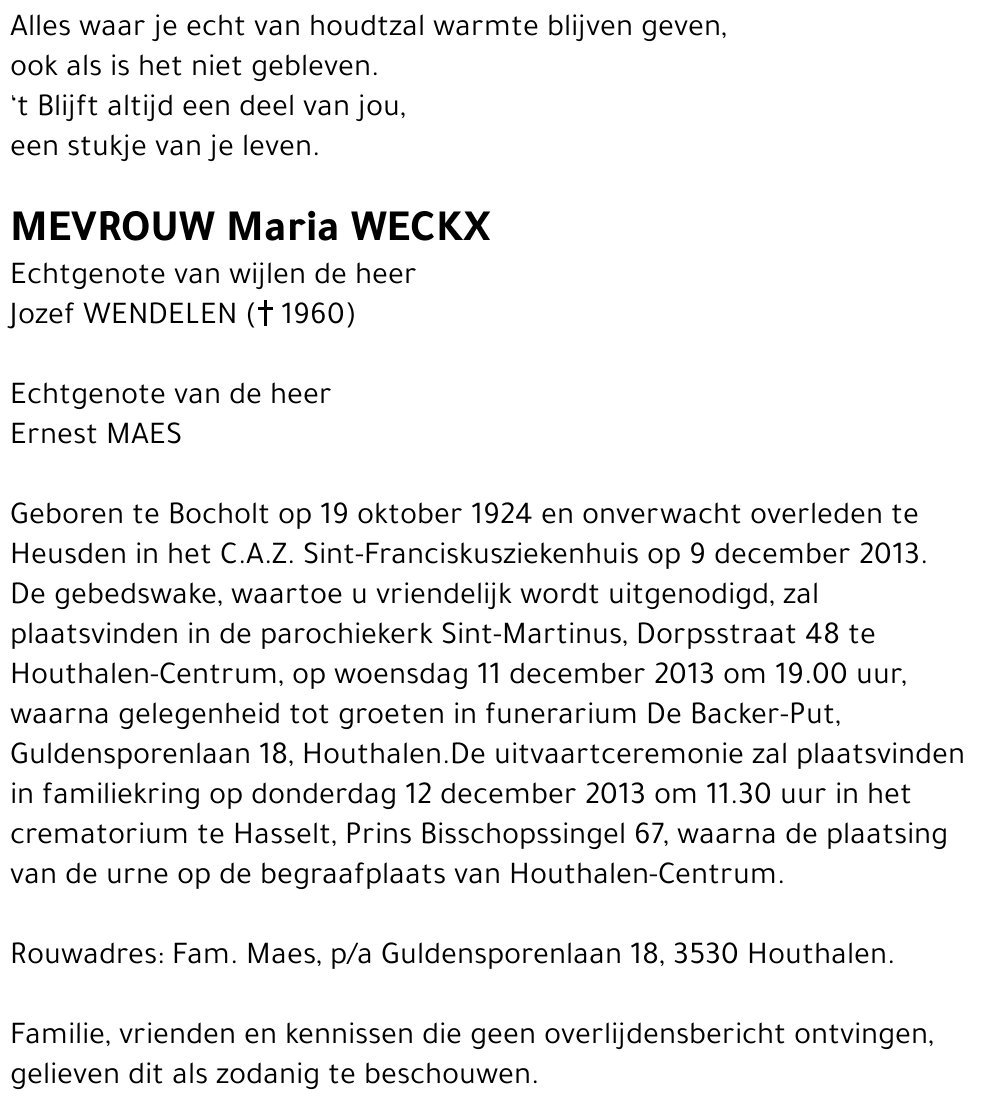 Maria WECKX