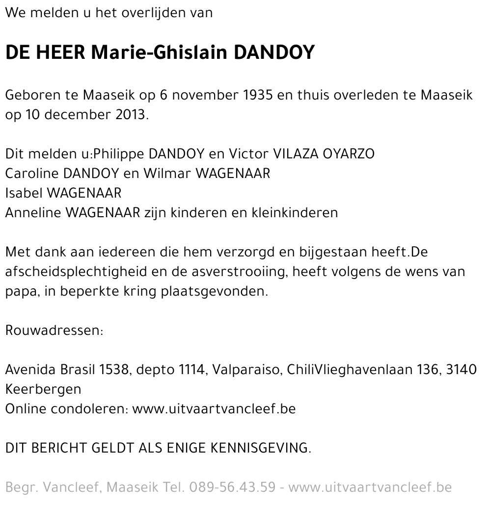 Marie Ghislain Camile Dandoy