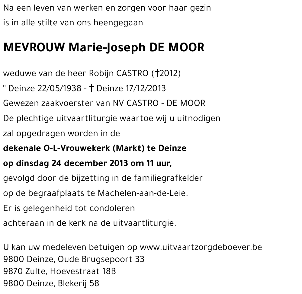 Marie-Joseph DE MOOR