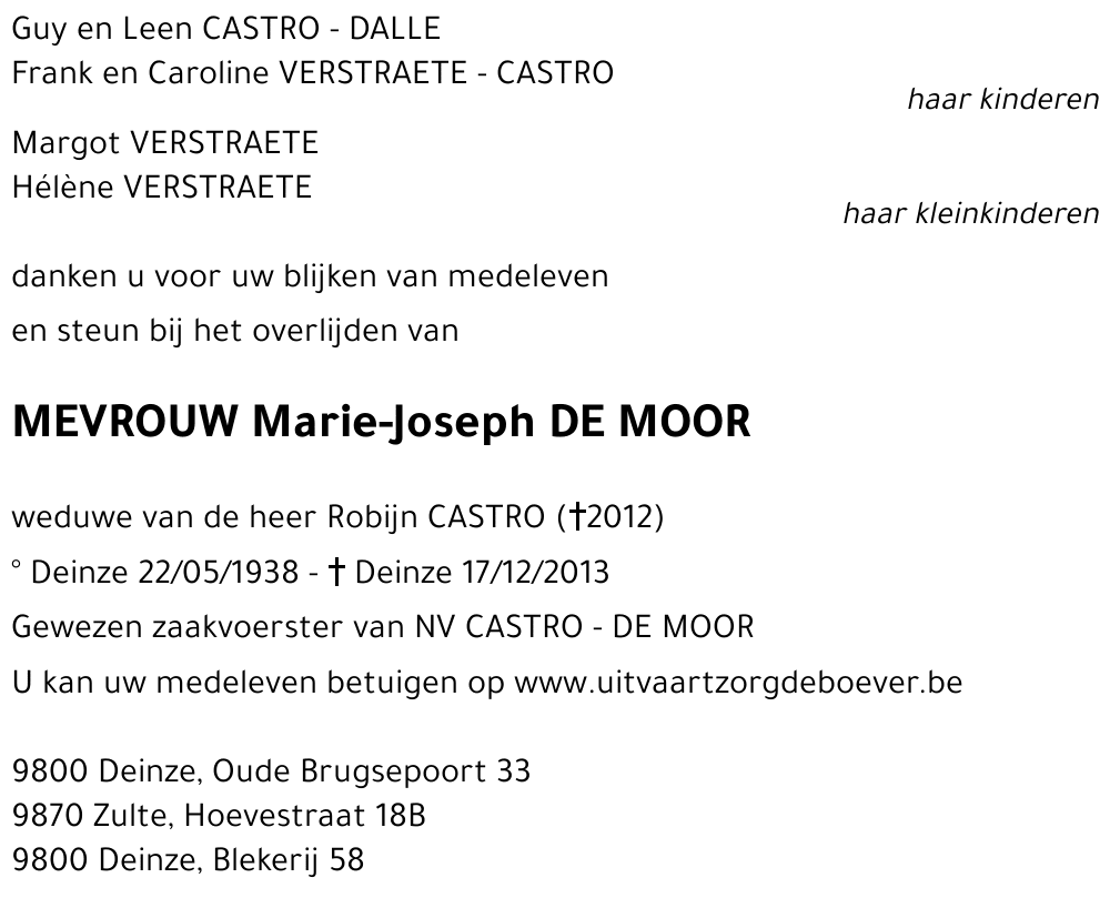 Marie-Joseph DE MOOR