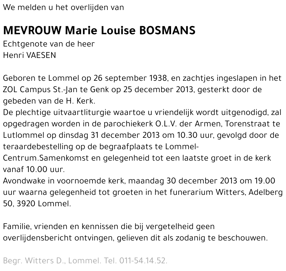 Marie Louise Bosmans