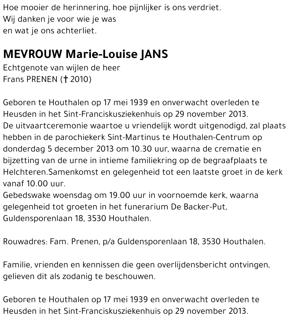Marie-Louise JANS
