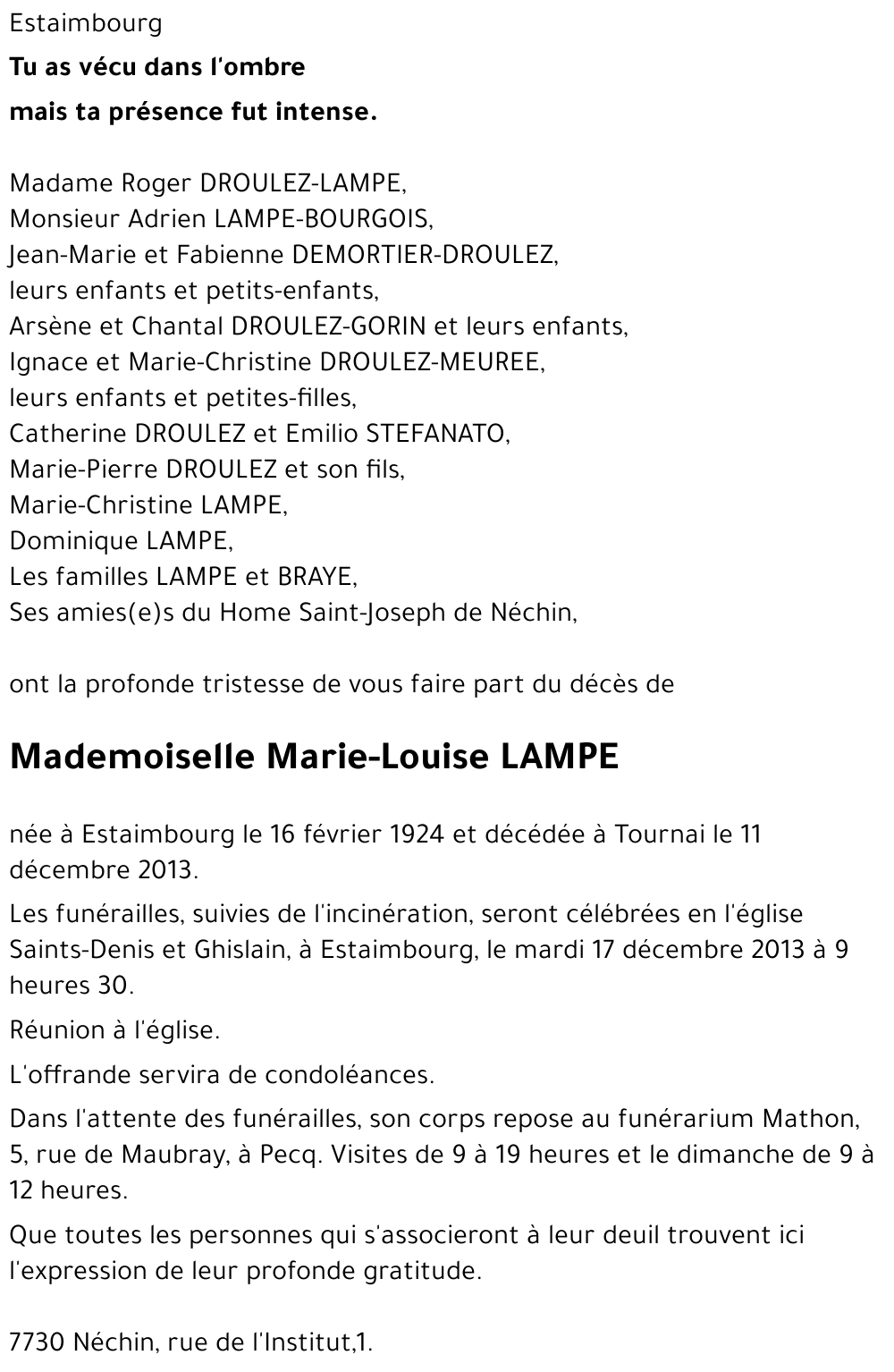 Marie-Louise LAMPE