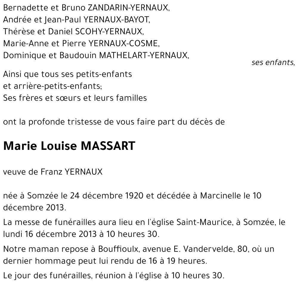Marie Louise MASSART