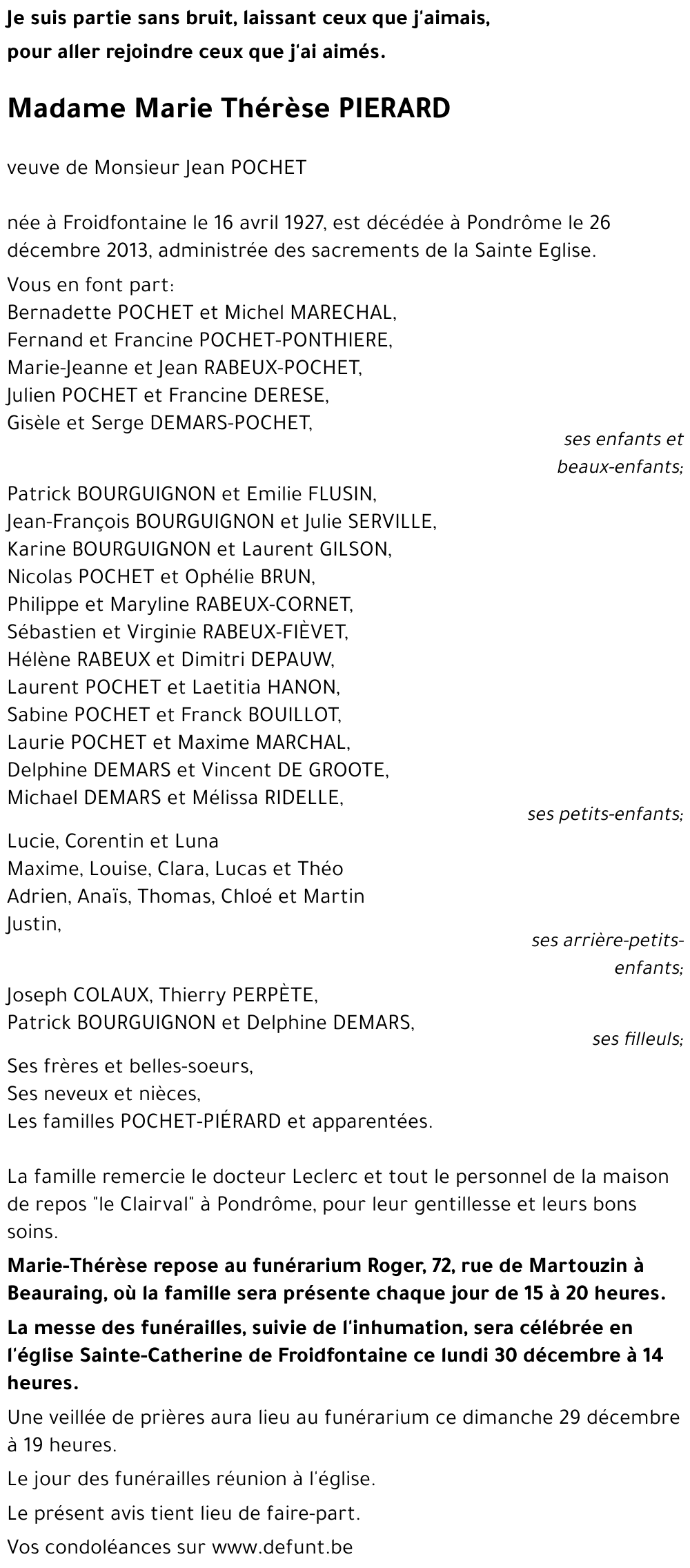 Marie Thérèse PIERARD