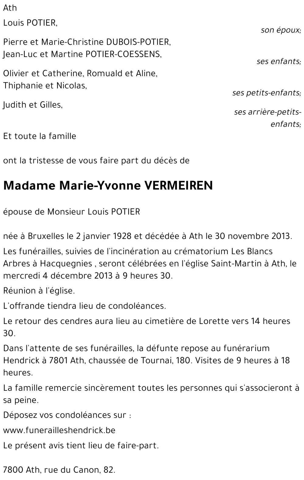 Marie-Yvonne VERMEIREN