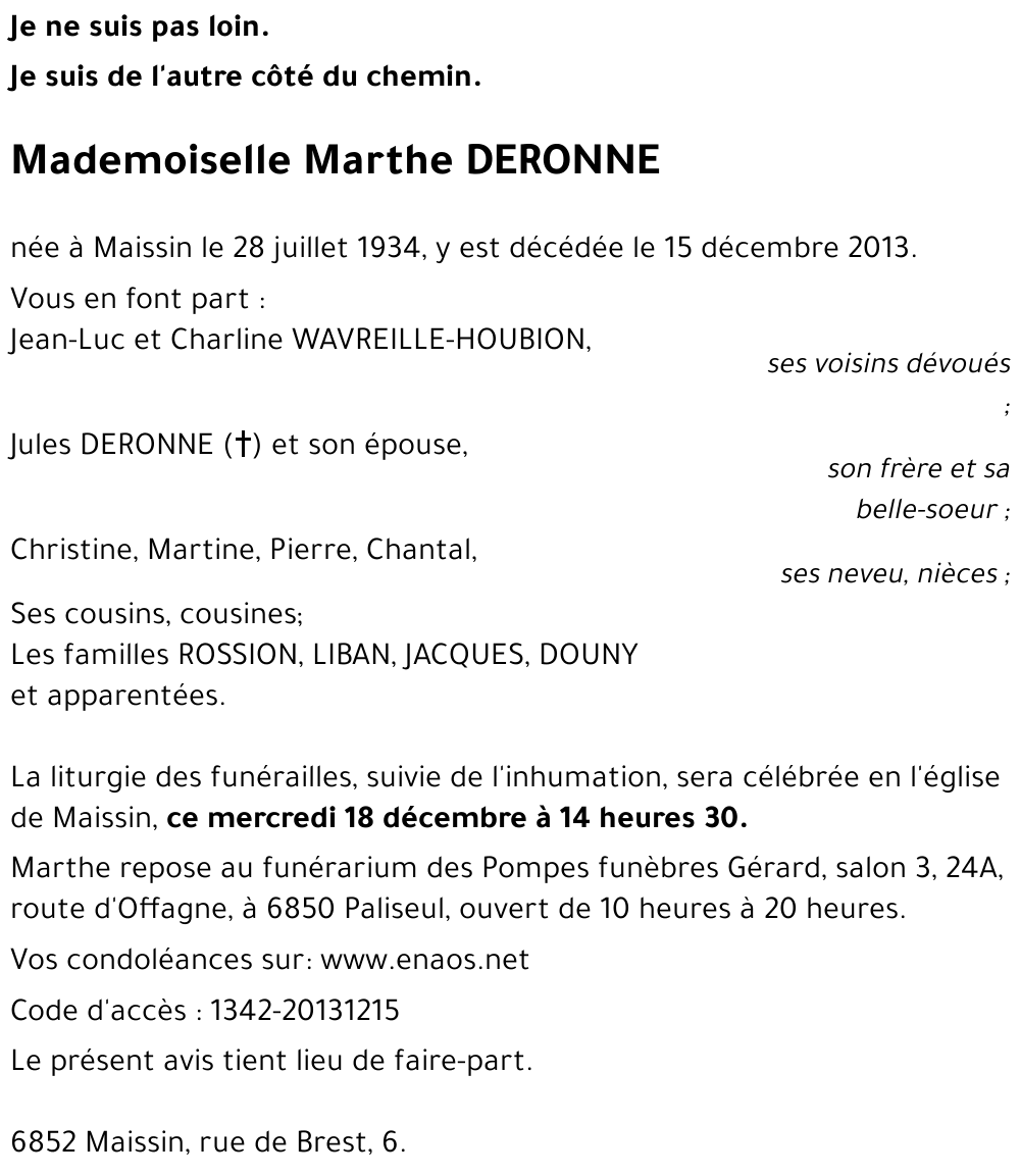 Marthe DERONNE