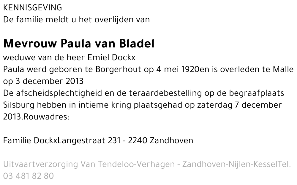 Paula van Bladel