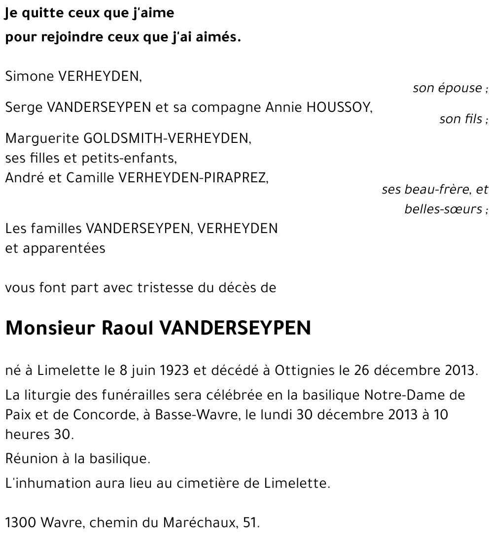 Raoul VANDERSEYPEN
