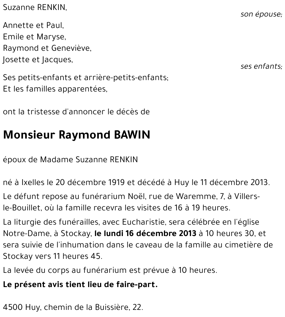 Raymond BAWIN