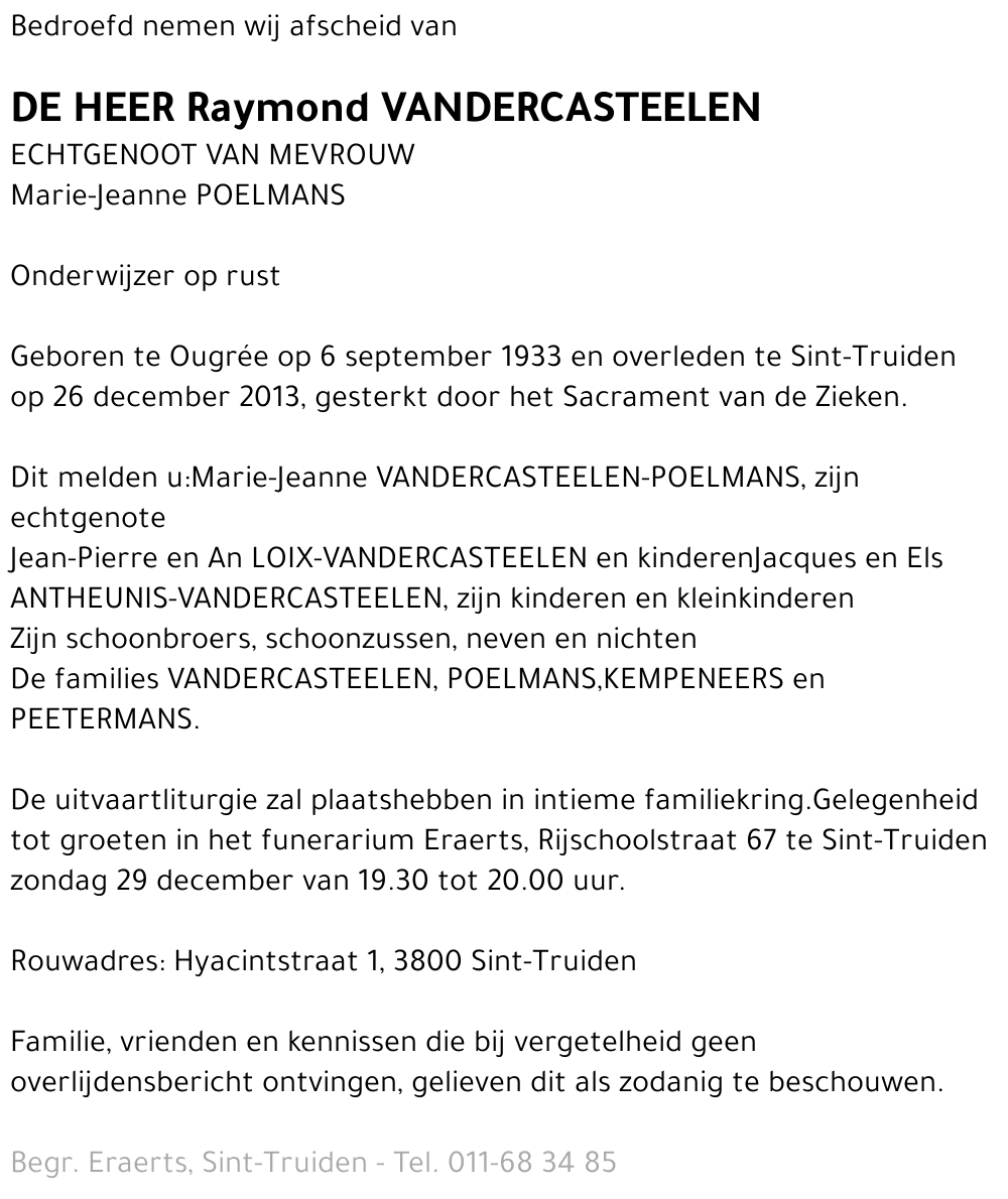 Raymond Vandercasteelen