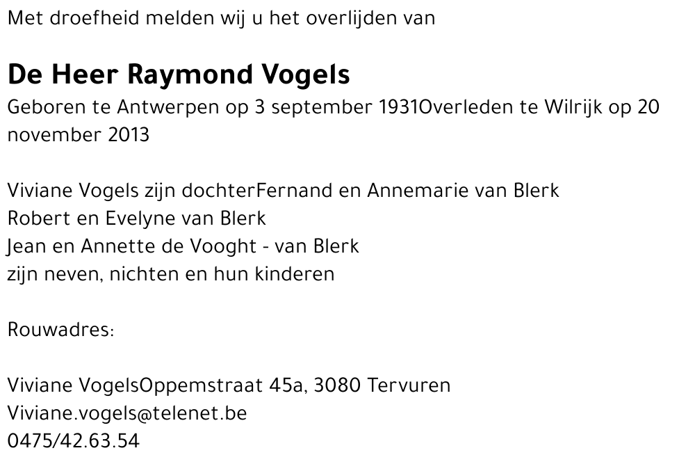 Raymond Vogels
