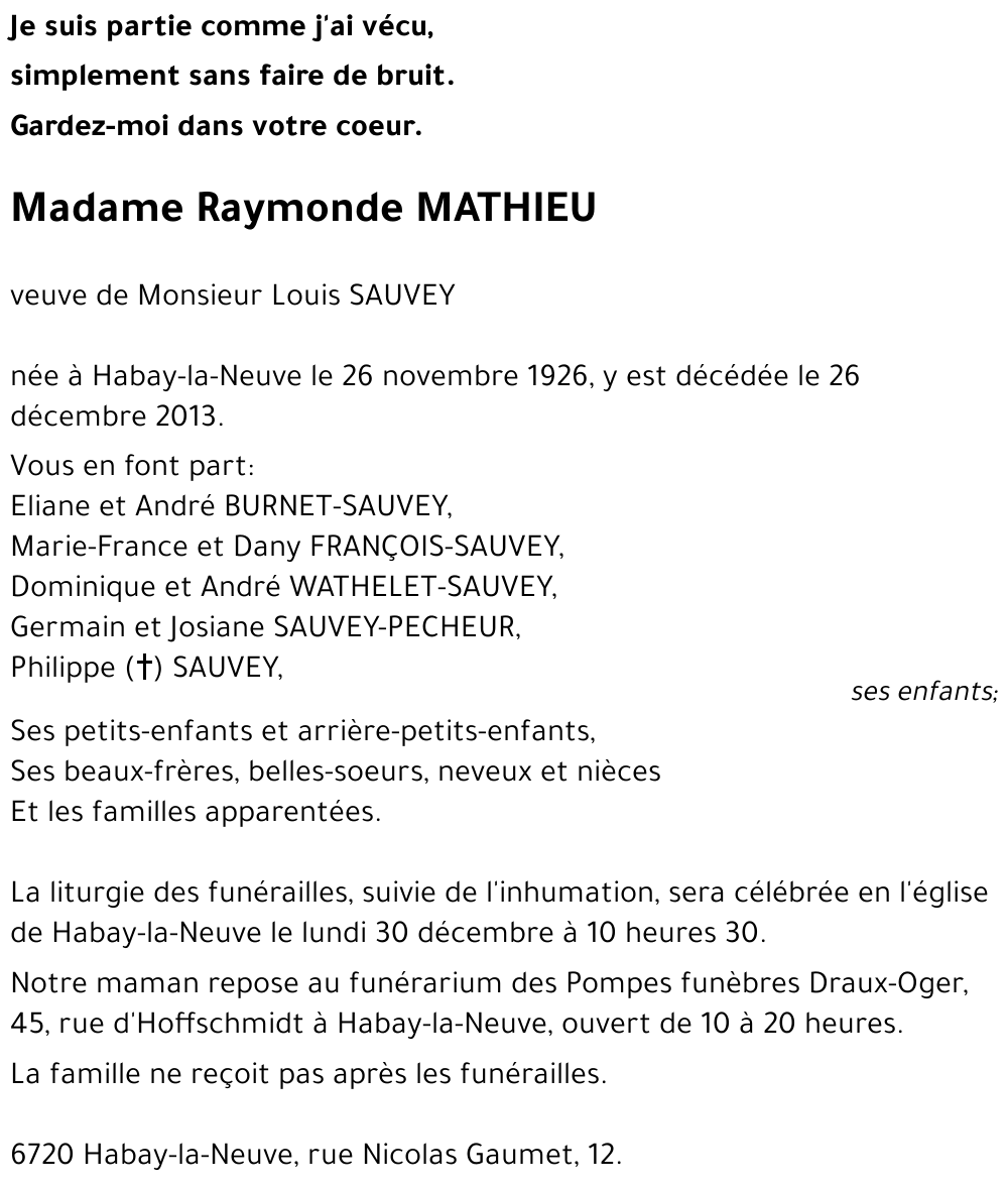 Raymonde MATHIEU