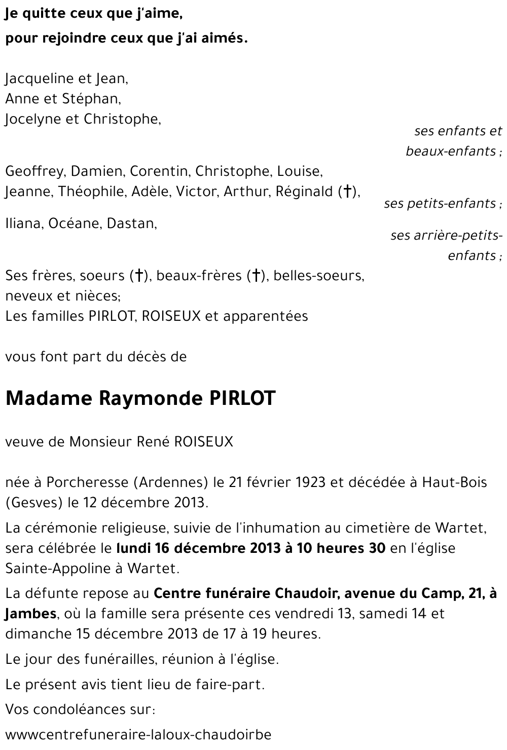 Raymonde PIRLOT