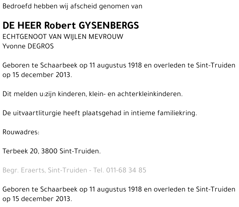 Robert Gysenbergs