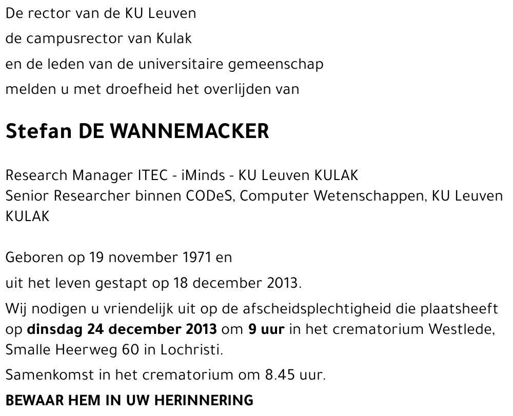 Stefan DE WANNEMACKER