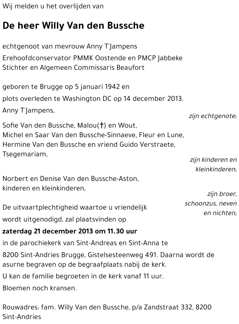 Willy Van den Bussche