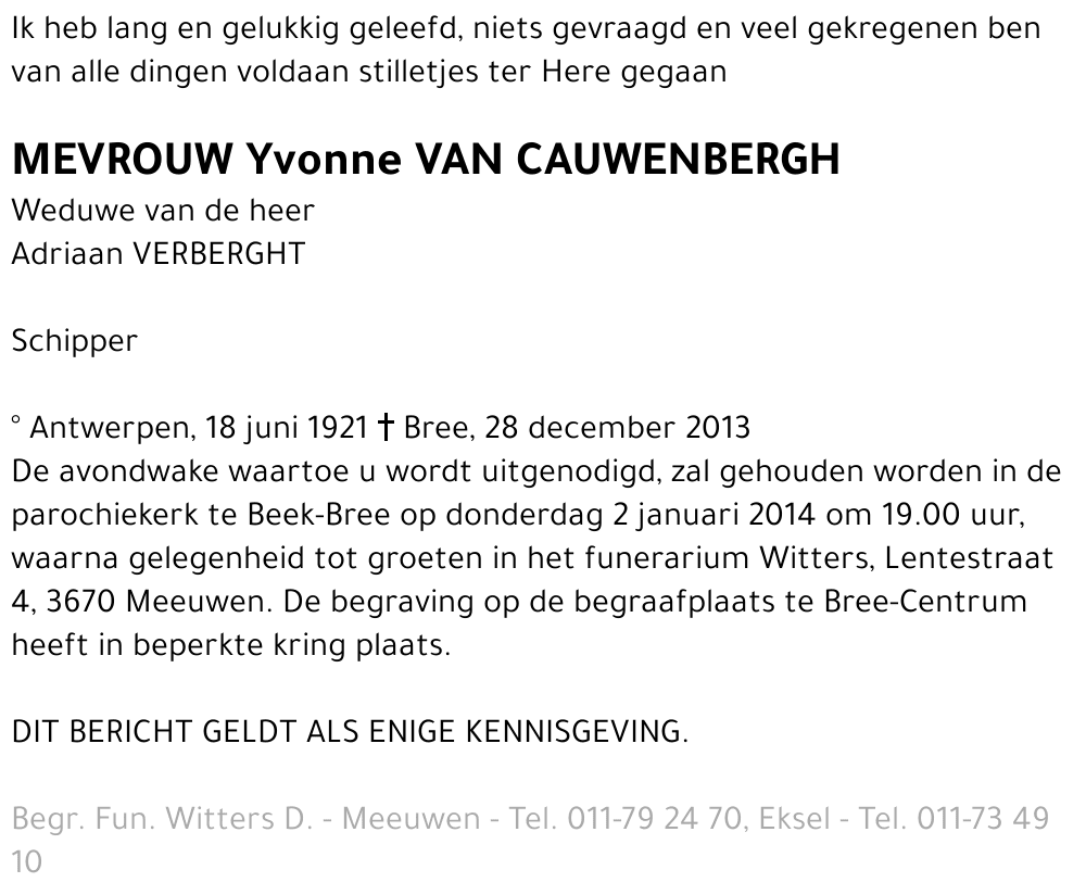 Yvonne Van Cauwenbergh