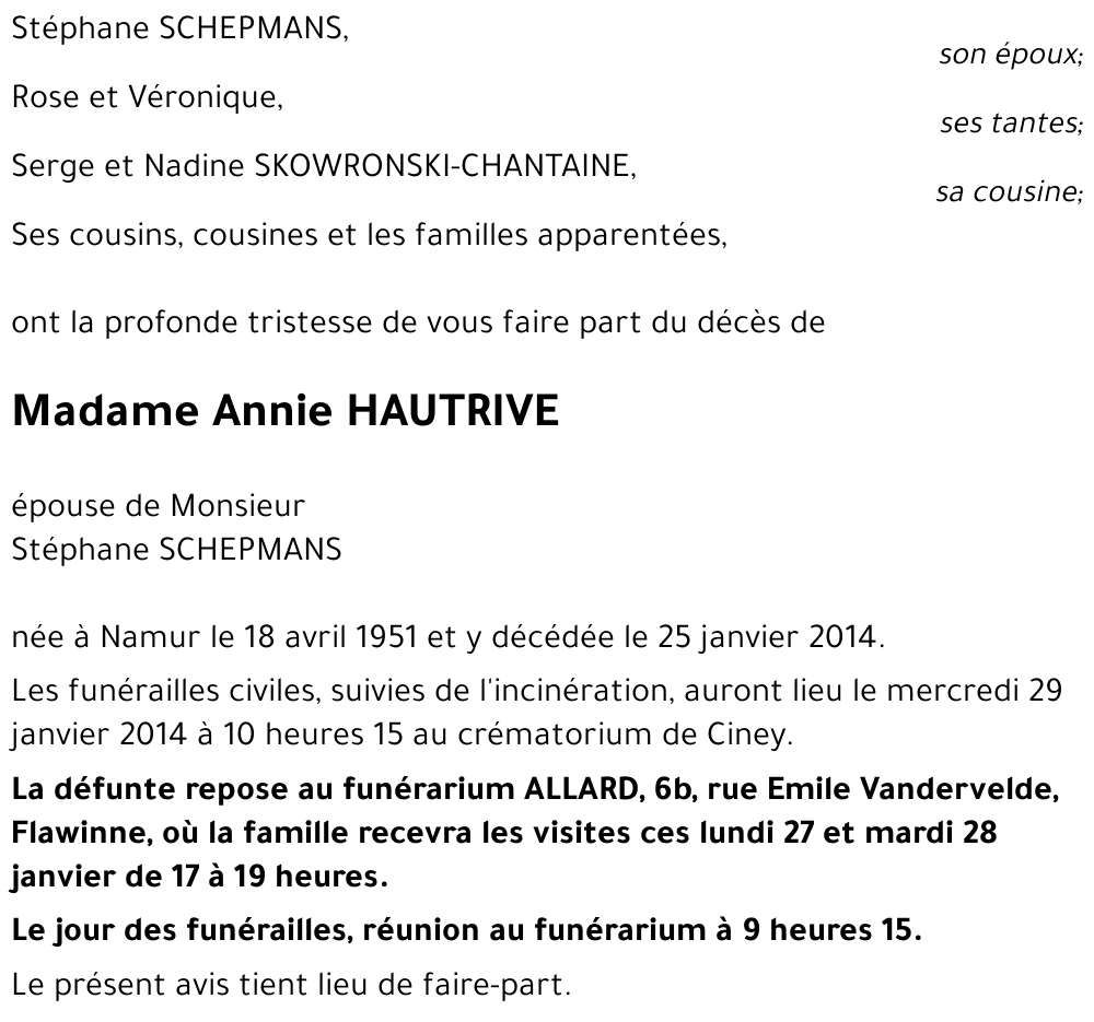 Annie HAUTRIVE